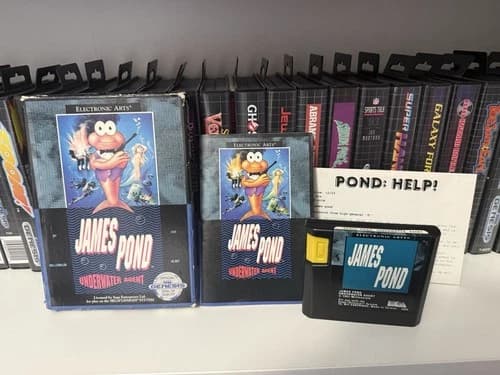 James Pond: Underwater Agent Sega Genesis Complete With Manual CARDBOARD BOX