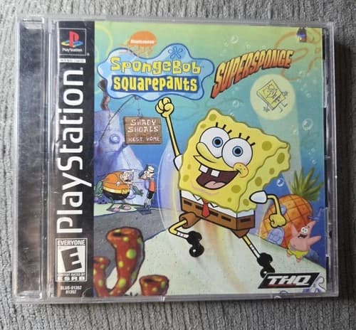 SpongeBob SquarePants SuperSponge (Sony Playstation 1, PS1) Complete With Manual