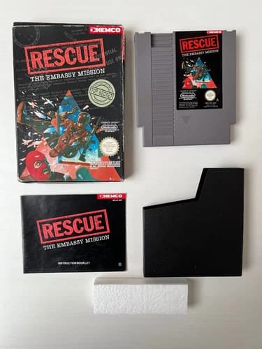 Rescue The Embassy Mission Nintendo Nes Game UK Version Boxed With Manual CIB