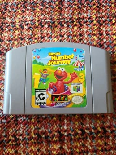 Elmos Number Journey Nintendo 64 N64 Tested Working Authentic