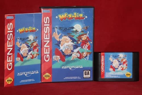 Wiz 'n' Liz (Sega Genesis, 1993) Authentic Game Cartridge, CIB Complete