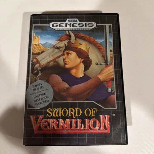Sword of Vermilion (Sega Genesis, 1990) Complete w/ Manual cib Tested