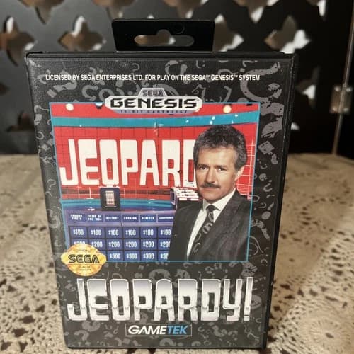 Jeopardy! (Sega Genesis, 1993) COMPLETE w/ Box manual - CIB