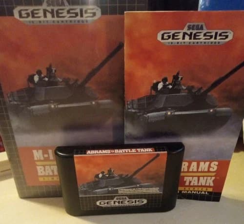 M-1 Abrams Battle Tank (Sega Genesis, 1991) CIB. Box-Cart-Instructions.
