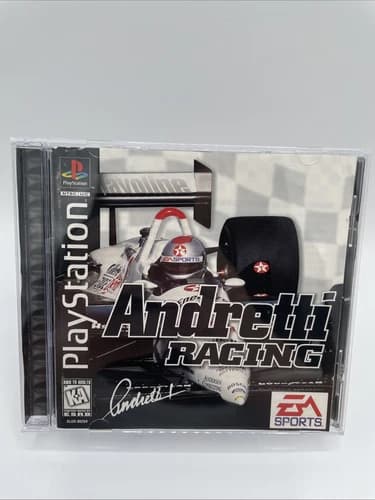 Andretti Racing PS1 PlayStation 1 Complete CIB Black Label