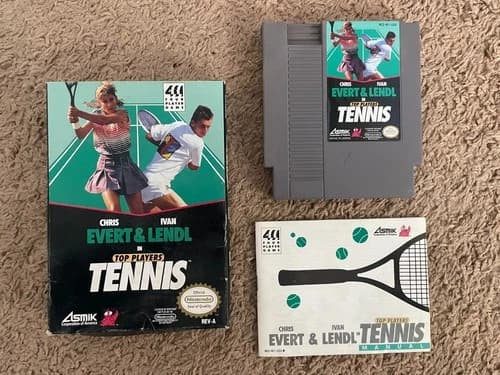 Top Players Tennis NES (CIB) includes manual and original box