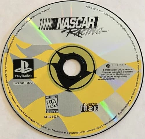 NASCAR Racing (Sony PlayStation 1, PS1) DISC ONLY | NO TRACKING | M2745