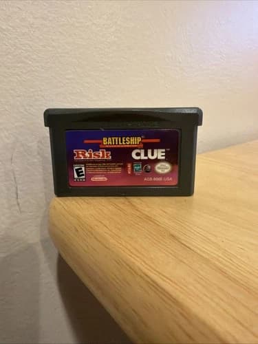 Battleship Risk Clue Hasbro 3 Game Nintendo GBA Gameboy Advance Tested Working