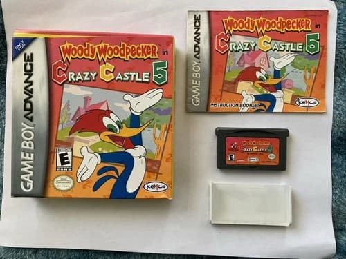 Woody Woodpecker Crazy Castle 5 GBA Complete in Box CIB Tested GameBoy Advance