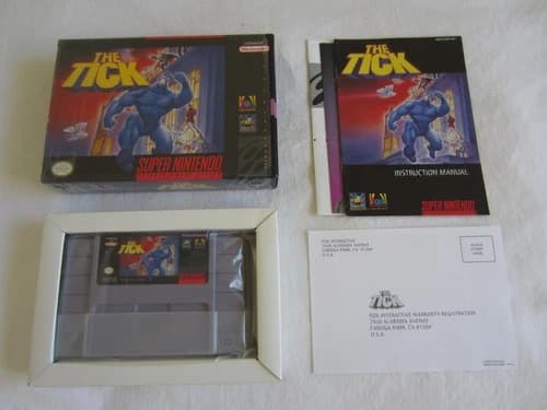 The Tick (SNES) Super Nintendo CIB 100% Complete 1994 Fox RARE