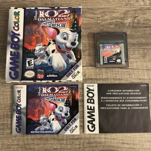102 Dalmatians: Puppies to the Rescue Game Boy Color GBC Authentic Tested Disney