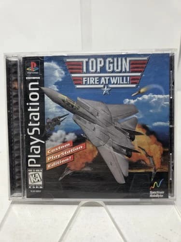 Top Gun Fire At Will Sony PlayStation 1 PS1 Complete W/ Reg! Tested & Working!