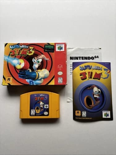 Earthworm Jim 3D Nintendo 64 N64 Complete CIB Box Manual Game Authentic Tested