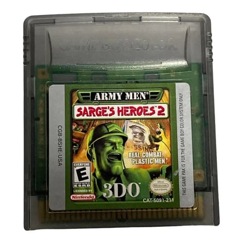 Army Men Sarges Heroes 2 Nintendo Gameboy Color GBC Cleaned Tested Game Boy