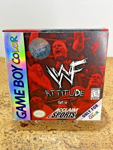 WWF Attitude- (Nintendo Game Boy Color) CIB, Complete, wrestling WWE, Acclaim