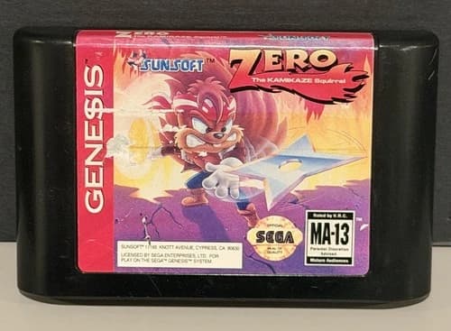 Zero the Kamikaze Squirrel Sega Genesis Vary Rare Authentic Tested Works