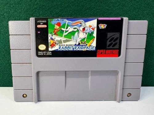 Bugs Bunny Rabbit Rampage (Super Nintendo SNES, 1993) Authentic. Working.