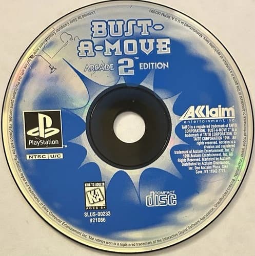 Bust-A-Move 2: Arcade Edition (PlayStation, PS1) DISC ONLY | NO TRACKING | M1146