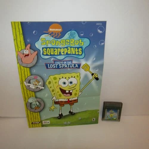 Spongebob Squarepants Legend of the Lost Spatula Nintendo Game Boy Color Tested