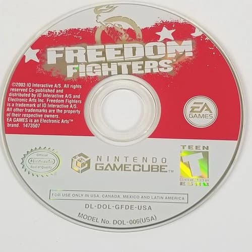 Freedom Fighters Gamecube game disc only Tested Works