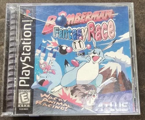 Bomberman Fantasy Race (Sony Playstation 1) ATLUS Racing Game PS1 Rare!