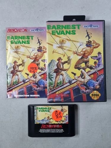 Earnest Evans (Sega Genesis, 1992) with Box and Manual CIB Complete