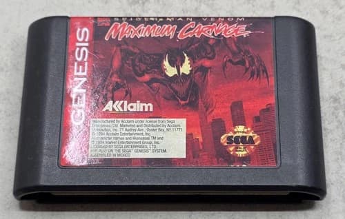 Spider-Man and Venom: Maximum Carnage (Sega Genesis, 1994) Cart Only Authentic!