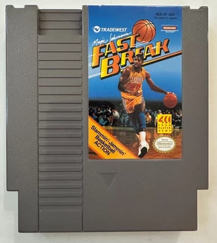 Magic Johnson's Fast Break NES Loose Tested Clean Label