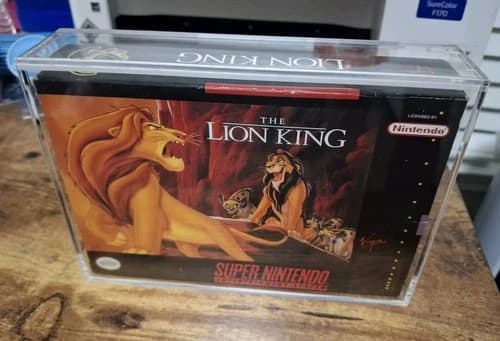 The Lion King Super Nintendo SNES with Box Manual and Insert Tray Acrylic Case