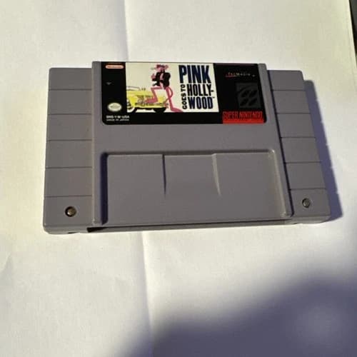 Pink Goes to Hollywood Game Cartridge Super Nintendo SNES Pink Panther - WORKING