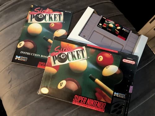 Side Pocket (1994) Super Nintendo (SNES) with Original Box and Manual!