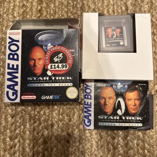 GAMEBOY STAR TREK GENERATIONS BEYOND THE NEXUS GAME COMPLETE TESTED AND WORKING