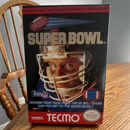 Tecmo Super Bowl Nintendo NES Complete Box, Manual, Cartridge, Sports 1991