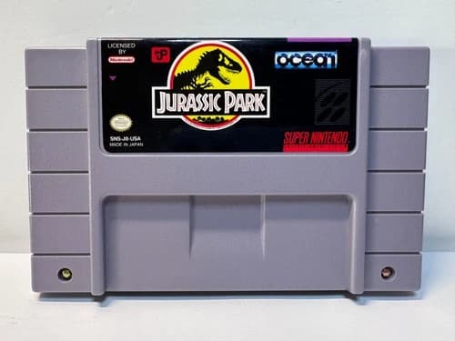 Jurassic Park (Super Nintendo SNES, 1993) Authentic. Near Mint. Working.
