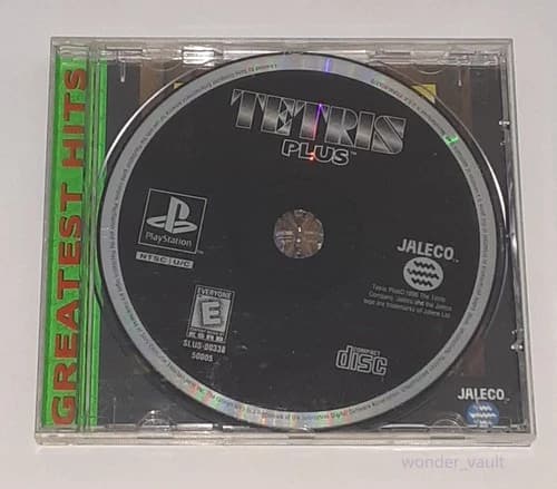 Tetris Plus Greatest Hits Playstation PS1 1996 Disc and Back Artwork Playtested