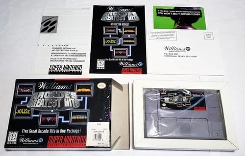 Williams Arcade's Greatest Hits (Super Nintendo, 1996) 100% Complete!! SNES