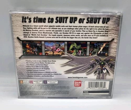 Gundam Battle Assault 2 (Sony PlayStation 1, 2002) Back Cover Only