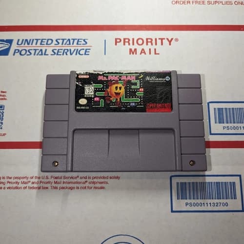 Authentic Ms Pacman Super Nintendo