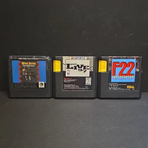 SEGA Genesis Mike Ditka Power Football NBA Live 97 F-22 Interceptor Sports
