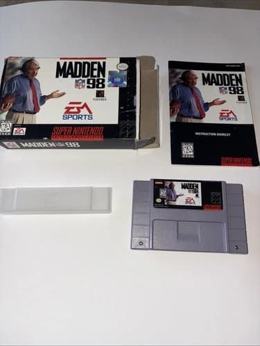 Madden NFL 98 SNES Complete CIB With Box Manual TESTED