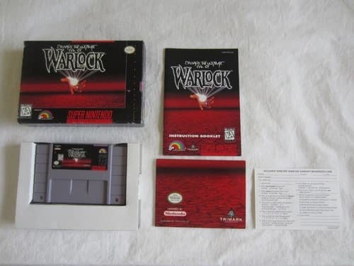 Beware the Ultimate Evil of Warlock (SNES) Super Nintendo CIB Complete 1995 RARE