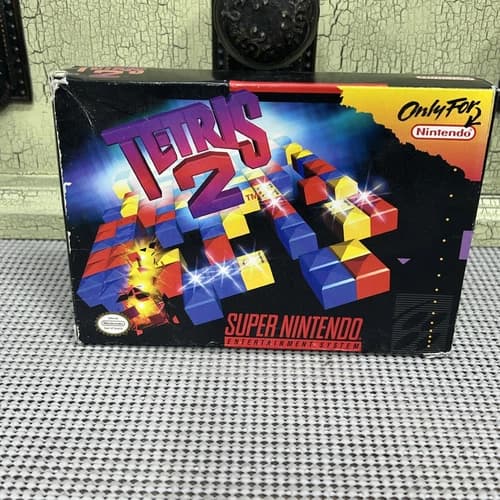 Tetris 2 (Super Nintendo Entertainment System, 1994) Cib, Tested And Works!