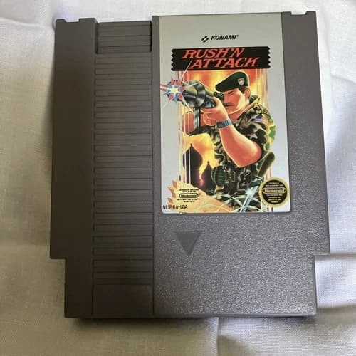 Original Nintendo Konami Rush’n Attack NEC Cartridge 1987