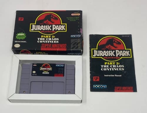SNES Super Nintendo - Jurassic Park Part 2 The Chaos Continues - CIB Complete