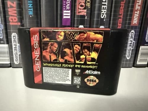 WWF Raw (Sega Genesis, 1994) Cartridge Only Tested