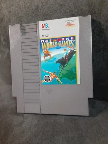 World Games (Nintendo Entertainment System, 1989) NES Game Cartridge Tested
