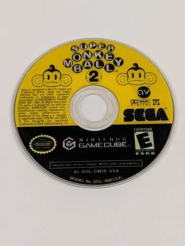 Super Monkey Ball 2 (Nintendo GameCube) ➡️Disc Only - Tested - Excellent 📀!