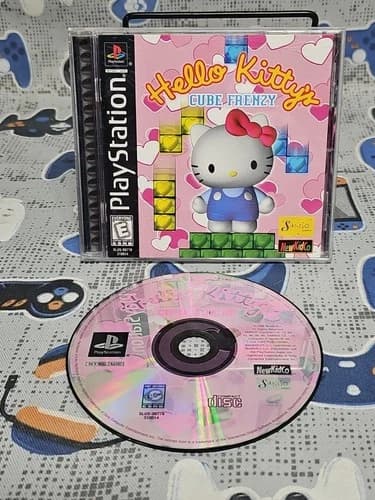 Hello Kitty's Cube Frenzy Sony PlayStation 1 PS1 W/REGCARD CLEANED & TESTED CIB