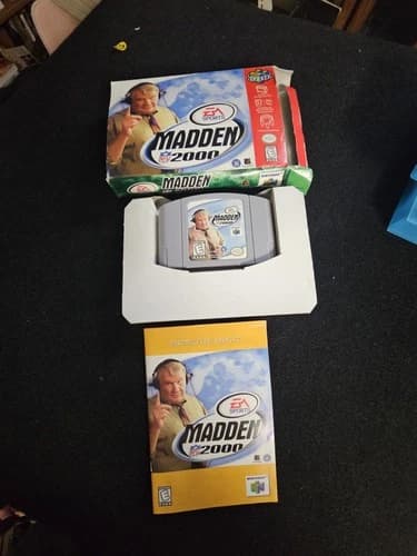 Madden NFL 2000 (Nintendo 64, 1999) N64 COMPLETE w/ Box manual game WORKS!
