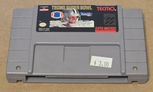Tecmo Super Bowl - Super Nintendo SNES - Pins Cleaned Tested